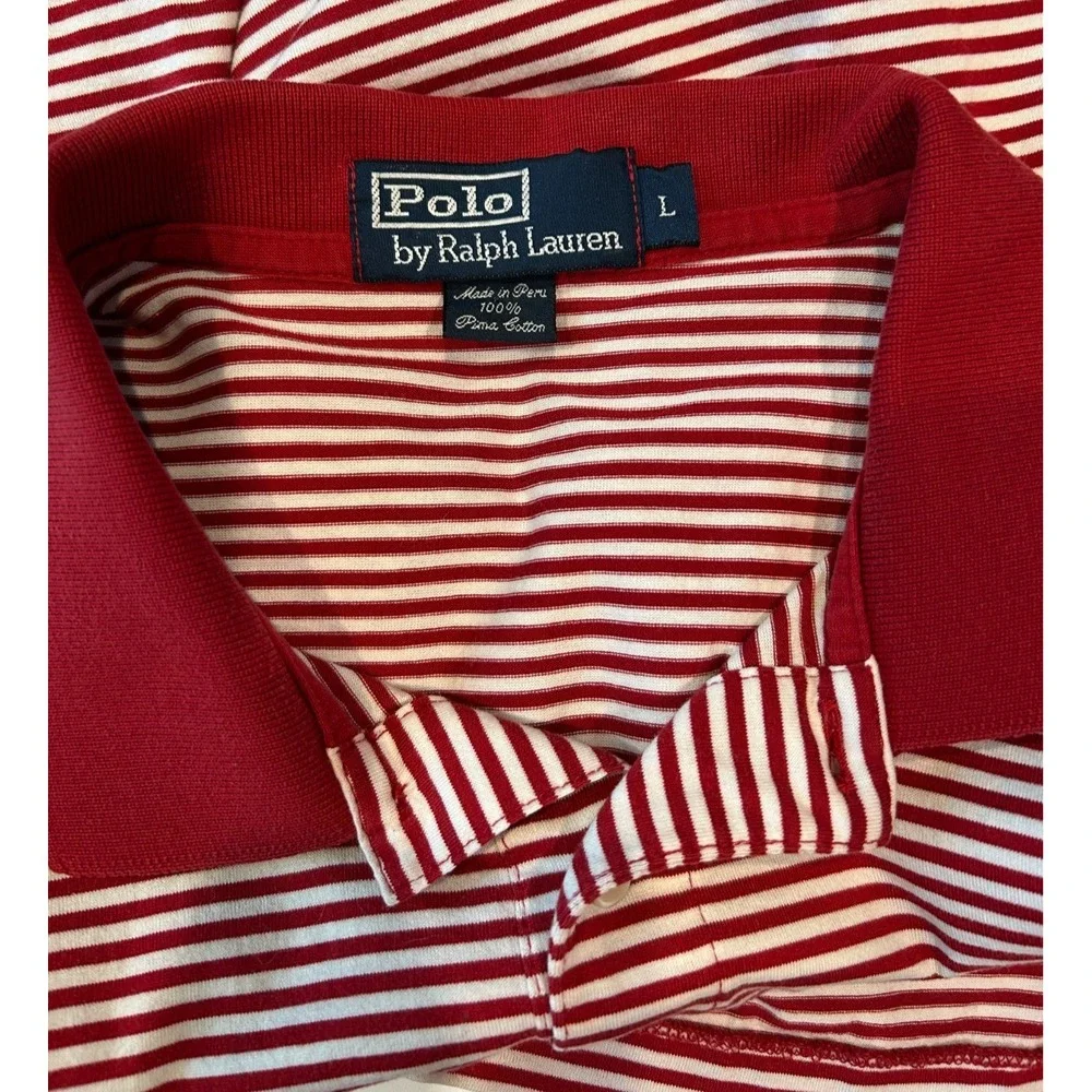 Polo‎ Ralph Lauren Men's Short Sleeve Polo Shirt Large Pima Cotton Red Golf